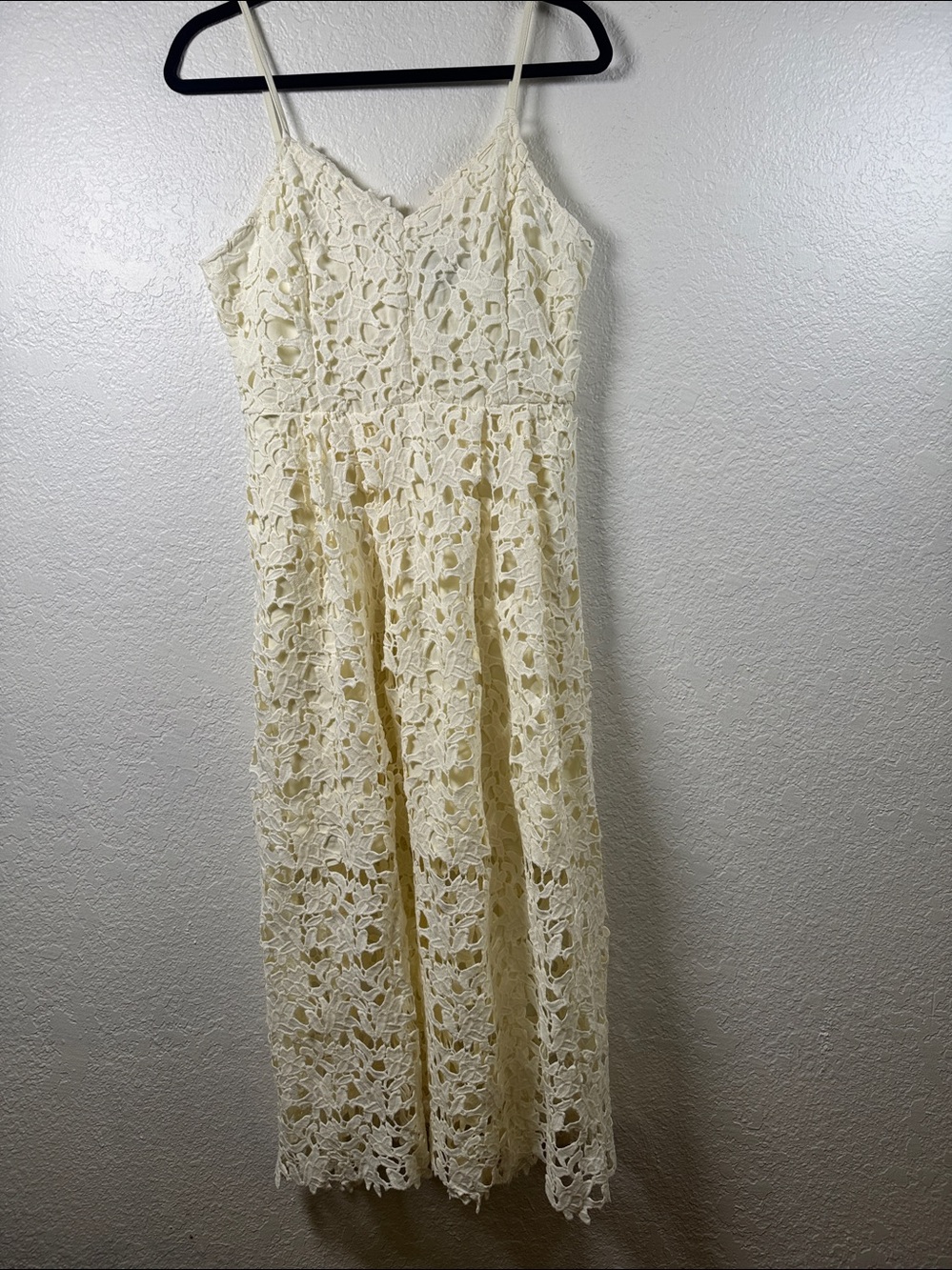 Vici Crochet Lace Midi Dress Creme/Off White Size Medium